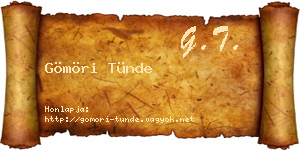 Gömöri Tünde névjegykártya